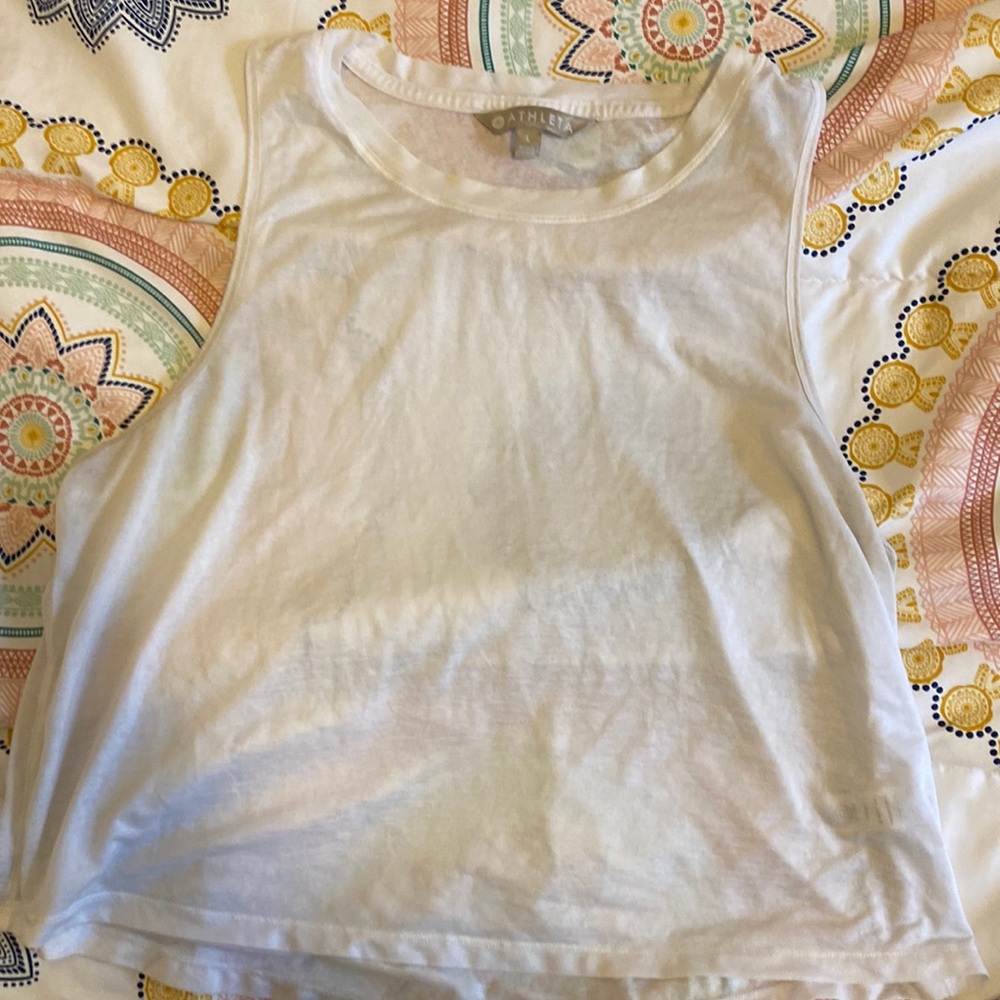 Athleta white cropped tank top